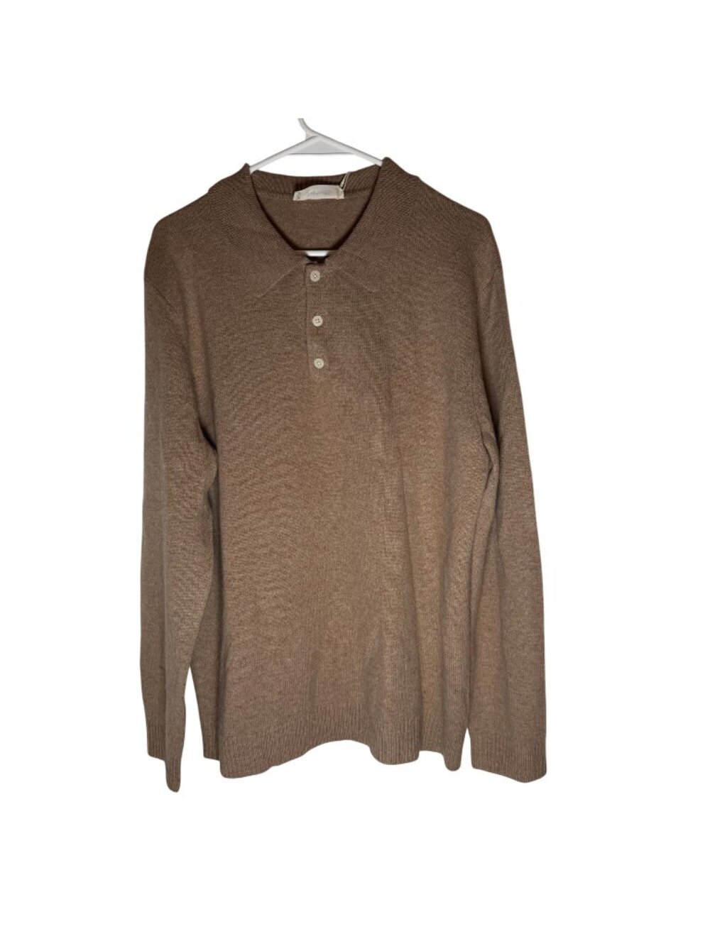 Everlane The Ultrasoft Polo Sweater Beige Men's Size Large NWT